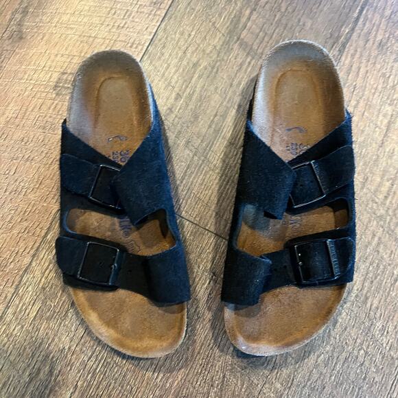 Birkenstock Soft Black Suede Arizona Slide sandals size 6 EU 36 - Picture 2 of 5
